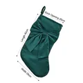 Dark green velvet Christmas stocking with a large bow and specific dimension labels - Velvet Bowknot-Green