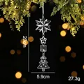 Elegante heldere acryl kersthanger met sneeuwvlok- en boomvormen, 20 cm totale lengte - Transparant Stijl 7