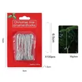 Lot de 100 Crochets Métalliques pour Décoration de Sapin de Noël 6,5 cm en Boîte Rouge - Forme C Grand (100 Pcs) / Argent