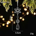 Elegante heldere acryl sneeuwvlok en druppel hanger kerstboomversiering 18x5.5cm - Transparant Stijl 10