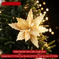 Elegante grande fiore di stella di Natale artificiale dorato per albero di Natale - Grande Stella di Natale Oro (Stile 8) / Diametro 40cm/Gambo 29cm