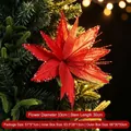 Grande fiore di Natale artificiale rosso stella di Natale con glitter per alberi - Stile 9