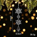 Heldere acryl sneeuwvlok ijspegel kerstboomversiering, 23cm hangende decoratie - Transparant Stijl 19