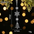 Heldere acryl kersthanger met sneeuwvlokken en een kerstboom, totale lengte van 20cm - Transparant Stijl 21