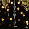Elegante heldere acryl sneeuwvlok en ijspegel ornament voor kerstboomversiering - Transparant Stijl 25