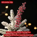 Ramo di bacche rosse artificiali con effetto neve per decorazioni di alberi di Natale - modello 3