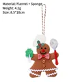 Chef gingerbread man Christmas ornament in brown plush with a hanging loop decoration - Style D