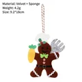 Adorable plush chef gingerbread man Christmas tree ornament with fork and carrot details - Style E
