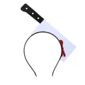 Serre-tête Halloween effrayant avec un faux couperet ensanglanté pour fêtes déguisées - Serre-tête accessoire couteau de cuisine / Taille unique