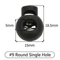 Zwarte plastic koordstopper voor kerstmutsen voor huisdieren, 18,5 mm - Trekkoordsluiting Alleen (Zonder Muts/Sjaal) / 15x18.5mm