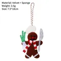 Plush chef gingerbread man Christmas ornament with scarf, 7.5x18cm tree decoration - Style F