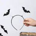 Serre-tête chauve-souris noire Halloween avec ressort pour accessoire de cheveux de fête - Serre-tête Chauve-souris à Ressort