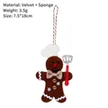 Gingerbread man plush pendant with chef hat and spatula for Christmas tree decor - Style G