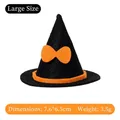 Grote zwart-oranje vilten heksenhoed accessoire voor Halloween DIY decoratieset - L