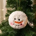 Mignonne boule de bonhomme de neige en peluche pour sapin de Noël avec tailles - Ornement Boule de Peluche Bonhomme de Neige / 8x6.5x4.5cm