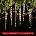 Elegantes adornos transparentes de carámbanos de Navidad para el árbol, de 23 cm - Estilo 1 (SDGJ068) / 6 Piezas/Paquete (23cm) / Transparente