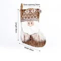 Detaillierter brauner Weihnachtsstrumpf mit Weihnachtsmann-Motiv und 46 cm Länge Maße - Weihnachtsmann