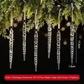 Set de 6 realistas adornos de carámbanos transparentes para el árbol de Navidad. - Estilo 2 (SDGJ068) / 6 Piezas/Paquete (17.5cm) / Transparente