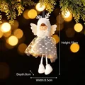 Eleganter weißer Engel Weihnachtsbaumschmuck mit Netzrock und silbernem Geweih - Geweih-Engel-Anhänger in Grau