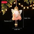 Charmante rosa Plüsch Weihnachtsengel Hängefigur mit Silberflügeln für die Dekoration - Bronzierender Plüsch-Engel-Anhänger / Rosa