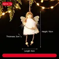 Plüsch Engel Weihnachtsanhänger mit goldenen Glitzerflügeln und Herzdetail - Plüschengel-Anhänger mit Goldprägung in Weiß