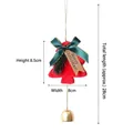 Roter Plüsch-Weihnachtsbaumanhänger mit grüner Schleife und kleiner Goldglocke - Plüsch-Weihnachtsbaum-Glocke / Rot