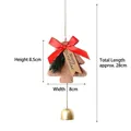 Plüsch Weihnachtsbaum Anhänger mit roter Schleife, Kraftanhänger und Glocke, 28cm Länge - Plüsch-Weihnachtsbaum-Glocke / Khaki