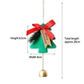 Filz-Weihnachtsbaumanhänger mit roter Schleife und goldener Glocke, 28 cm - Plüsch-Weihnachtsbaum-Glocke / Grün