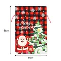 Large red and black buffalo plaid Christmas gift bag with Santa Claus design, 56cm x 37cm - Red Black Plaid Santa Christmas Tree