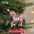 Sparkling pink electroplated unicorn Christmas tree ornament hanging decoration 10.5cm - Pink Unicorn