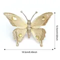 Gold mesh butterfly Christmas ornament with glitter and rhinestones 16.5cm x 12.5cm - Small Gold Butterfly / 16.5x12.5cm