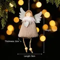 Niedlicher Weihnachtsengel-Anhänger aus Plüsch mit silbernen Flügeln und Herz-Detail für Deko - Herz-Engel-Anhänger mit Holzperlen in Grau