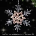 Sparkling acrylic snowflake ornament with rose gold sequins for Christmas tree décor - Snowflake B / Crystal Clear