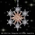 Rose gold sequined acrylic snowflake Christmas tree ornament pendant for festive decoration - Snowflake C / Crystal Clear