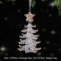 Sequin acrylic ice crystal Christmas tree pendant hanging ornament in champagne gold - Christmas Tree / Crystal Clear