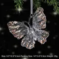 Exquisite acrylic butterfly Christmas tree ornament with sparkly golden sequins. - Single Layer Butterfly / Crystal Clear