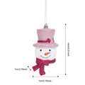 Roze glitter sneeuwpop hoofd kerstboomversiering met afmetingen voor decoratie - Sneeuwpop