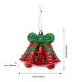 Rode en groene glitter kerstbel ornament voor kerstboomdecoratie met afmetingen - Rode Bel Ornament