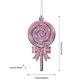 Roze lolly kerstboomversiering met glitter en strik, hoogte 14 cm, kerstversiering. - Roze Lolly Hanger