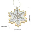 Glittery gold and white snowflake Christmas tree ornament showing dimensions 10x10x2cm - Gold Snowflake Hanging Ornament / 10cm