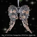 Elegant transparent acrylic angel wings hanging ornament with rose gold sequins - Wing / Crystal Clear