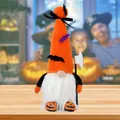 Halloween kabouter pluche pop met vleermuismuts en kleine bijl decoratieve pop - Oranje Vleermuis Stijl / Oranje Hoed Vleermuis