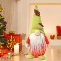 Harvest Festival gnome plush doll with green leaf hat and orange body decoration - Green Hat / 26*11CM