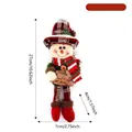 Adorno de muñeco de neve navideño de felpa con sombrero de cuadros y medidas - Muñeco de nieve