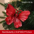 Festive red electroplated butterfly Christmas tree ornament with metallic texture finish - Butterfly / Red Butterfly