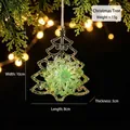 Elegant green glitter Christmas tree hanging ornament with a snowflake center design - Christmas Tree / Light Green