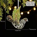 Beautiful green glitter bird hanging ornament for Christmas tree decoration SKU - Peace Dove / Light Green