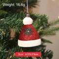 Festive sparkly red Christmas hat hanging ornament for Christmas tree decoration 16.6g - Red Christmas Hat