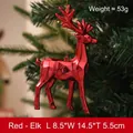 Red electroplated reindeer Christmas tree ornament hanging decoration size 14.5cm - Deer / Red Reindeer