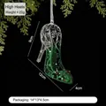 Elegant green glitter high heel Christmas tree ornament for festive holiday decor - High Heel / Dark Green